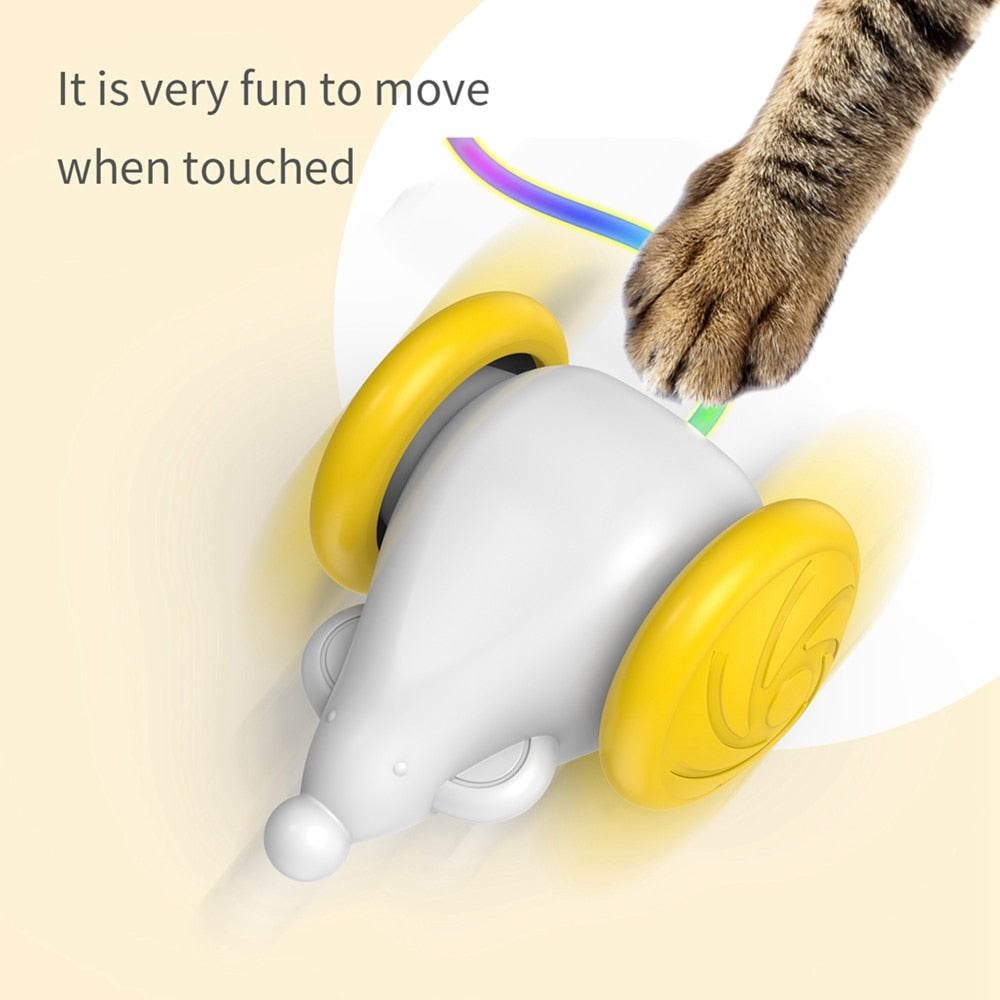 Smart Electric Interactive Cat Toys for Indoor Cats, Automatic Cat Toy with LED Lights, USB Rechargeable, Auto On/Off